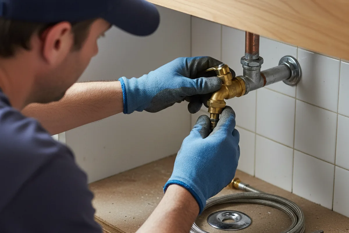 Shutoff valve and fitting work during Emergency Plumbing in Irwin